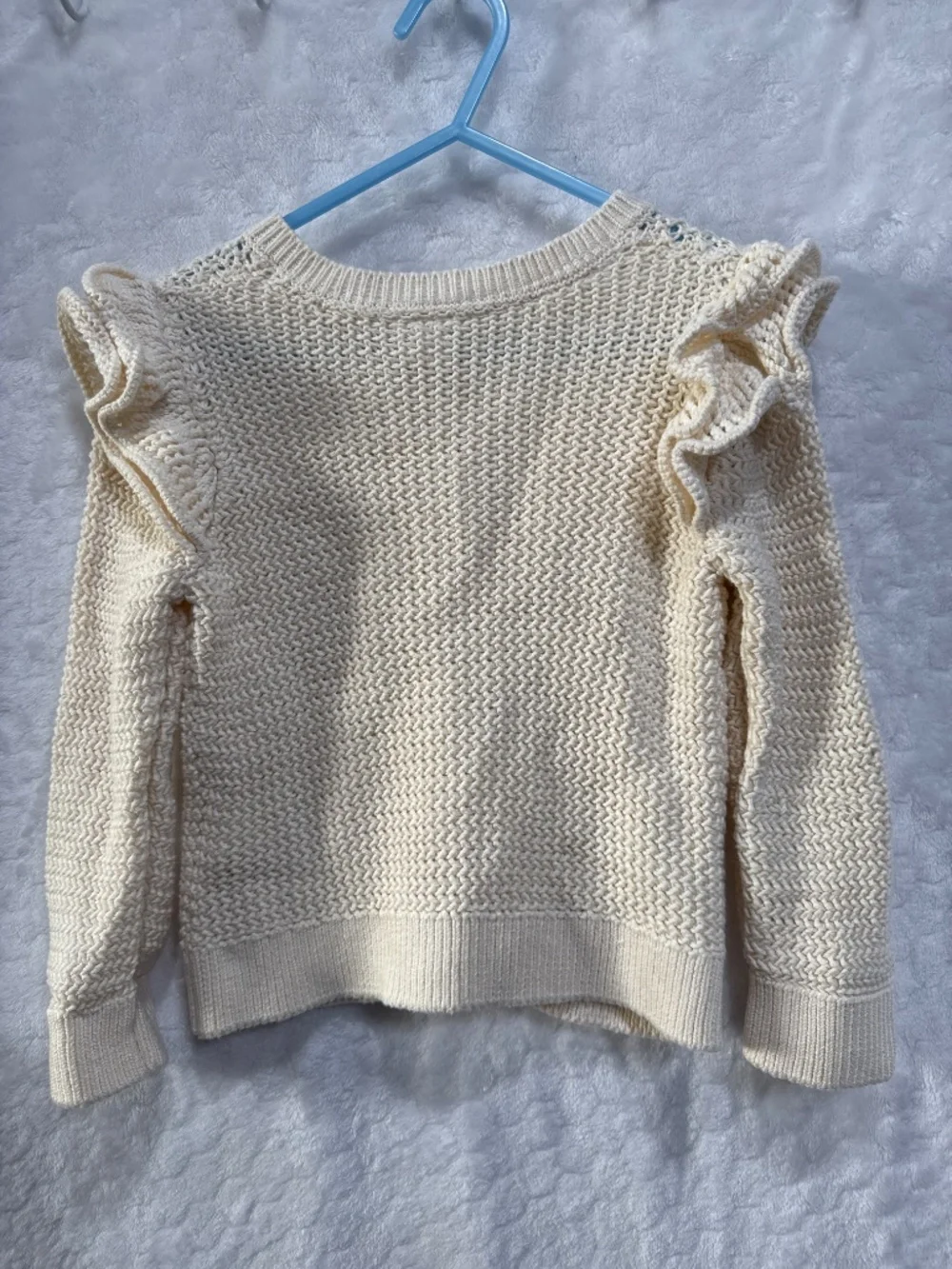 Baby gap crochet cardigan sweater toddler girl size 2T Beige Ruffles